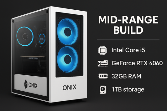 ONIX Performance Build | Custom Mid-Range Gaming PC – Ryzen 7, RTX Graphics, 1TB NVMe SSD
