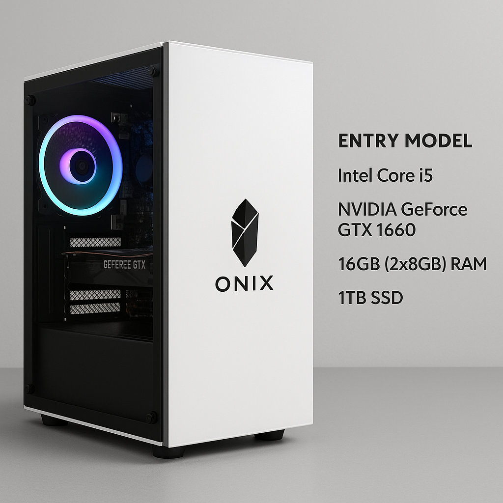 ONIX Entry Build – Budget Gaming PC with Ryzen 5, GTX 1650, 16GB RAM & 1TB Storage